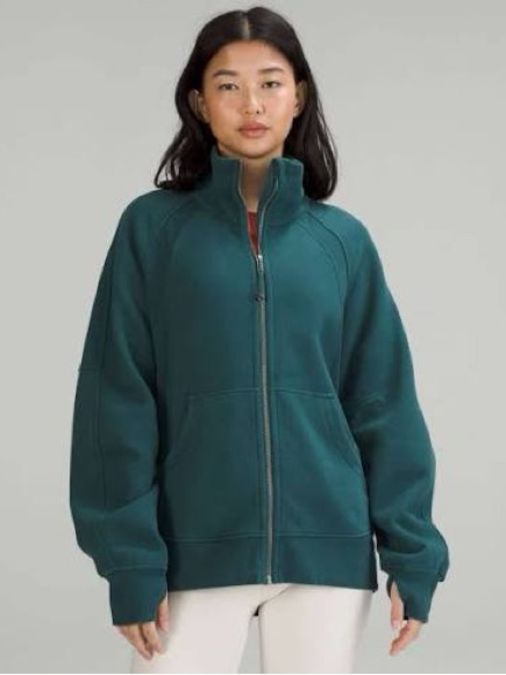 Lululemon Scuba Oversized Funnel-Neck Full Zip XL/XXL Green Jasper Teal